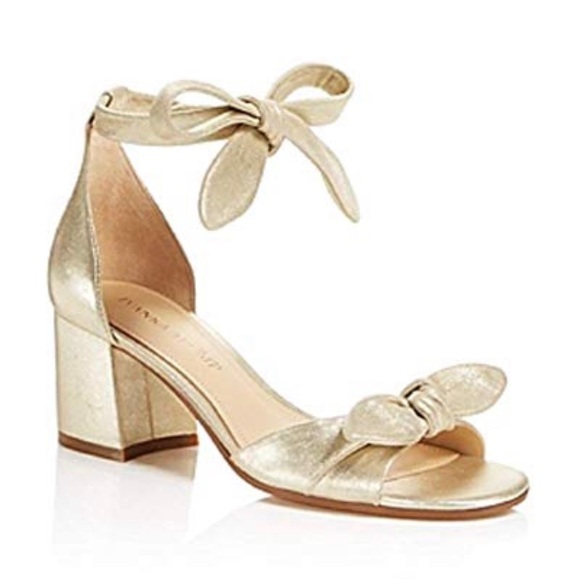 Ivanka Trump Shoes - Ivanka Trump Ezra Gold Suede Ankle Tie Sandal 6.5